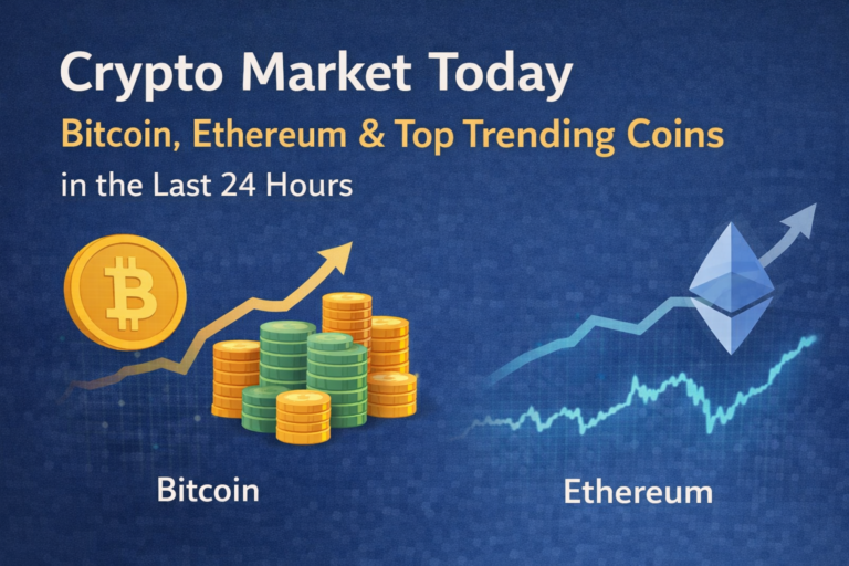 Crypto Market Today: Bitcoin, Ethereum & Top Trending Coins in the Last 24 Hours